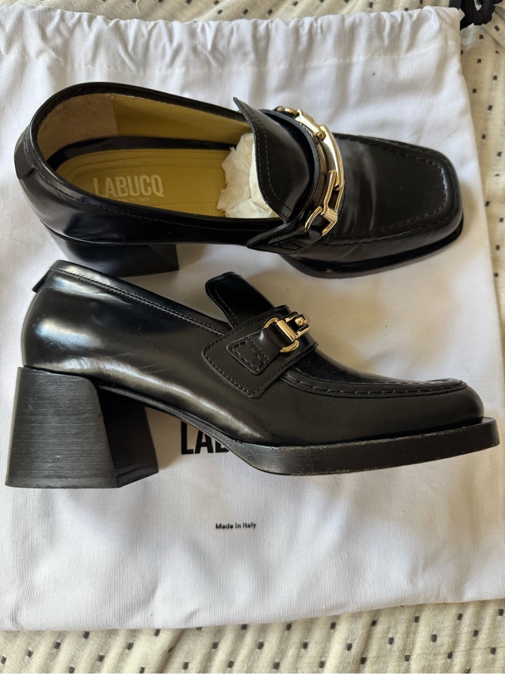 Labucq Kitty Loafer Black with Gold Detailing